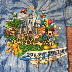 💵Disney Parks Resorts Tie Dye Wrap Around Tee Size Medium